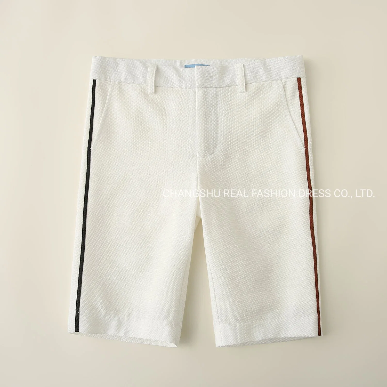 Toddle Children Clothing Boy Kids Woven Bermudas Pant Wear with Contrast Color Tape