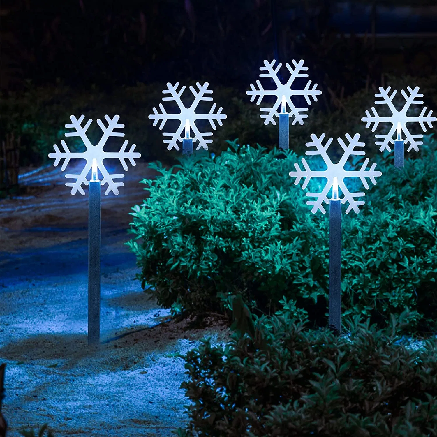 Paisaje de copo de nieve de Navidad solar resistente al agua de las luces de Jardín de las luces decorativas de Navidad