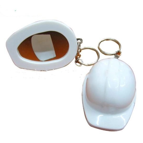 Helmet Shaped Bottle Opener LED Key Chain