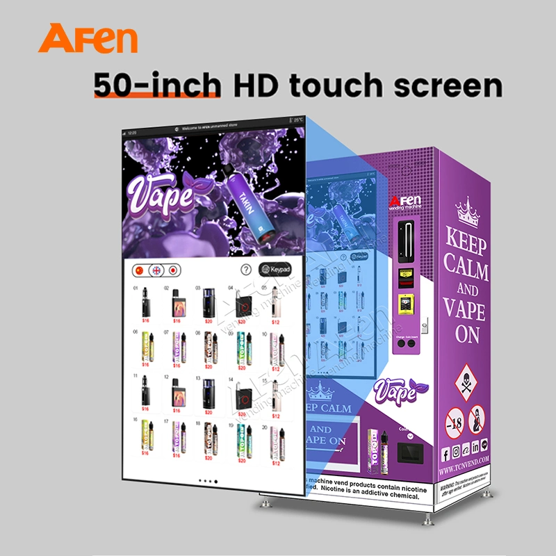 Afen New Multi Language Wine Vape Vending Machine Large Touch Screen Age Recognition Vending Machine with Elevator