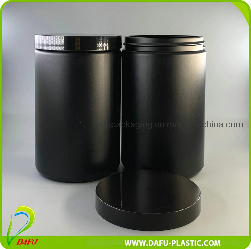 OEM 800ml HDPE Black Protein Powder Plastic Container Tabletten Pille Flasche
