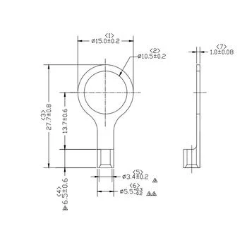 Latón de cobre las orejetas de eléctrico de Cable conector Tipo Conector terminal o en forma de bloque de terminales