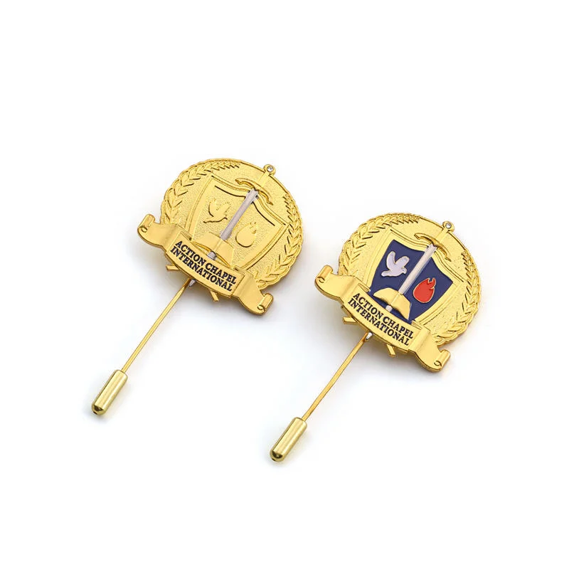 Supplier Custom Logo Design Commercial Association Event Long Needle Metal Poppy Lapel Pins Mens Brooch Tie Pin for Suit Men Poppy Pin Badge