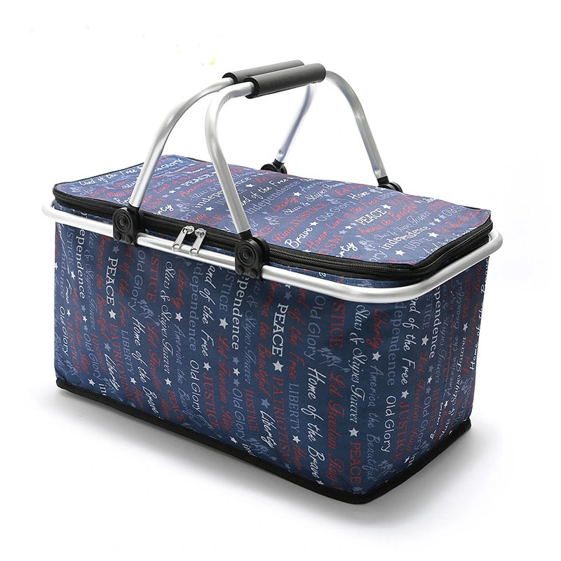 Multifunctional Insulated Shopping Basket, Outdoor Folding Picnic Basket