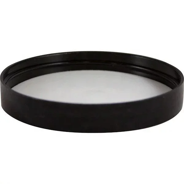 70-400 Black Smooth Plastic Cap with PE Liner for Bottle and Jar