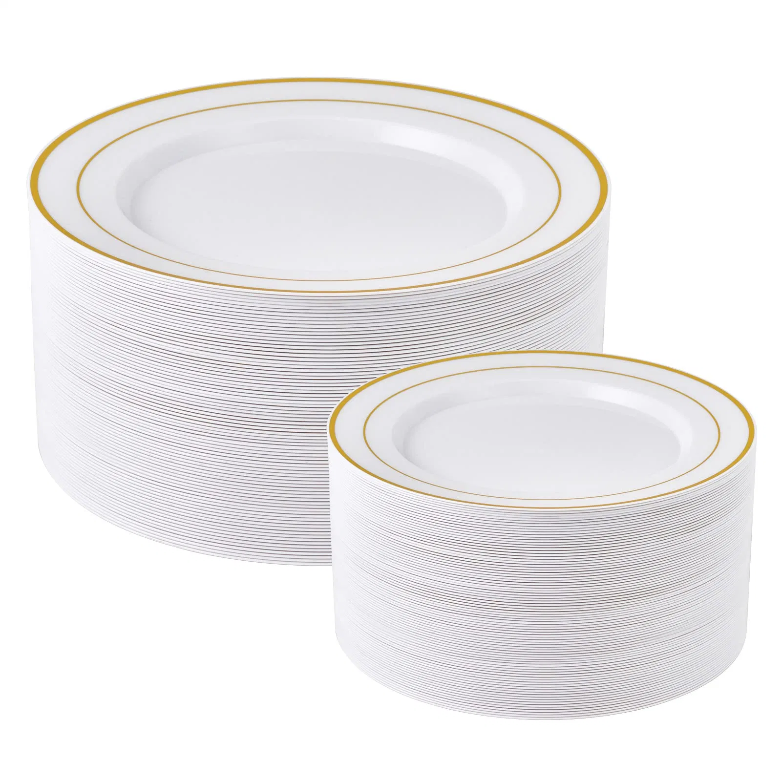 Wholesale Gold Plates Disposable Gold Rim Plastic Party Plates