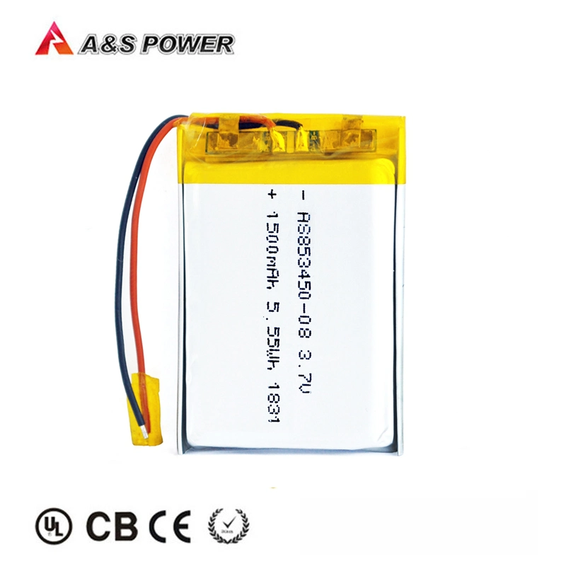 UL, CB, CE, KC, de l'ONU Ceritificated 85345038.3 3,7 V 1500mAh Batterie Lipo pour Smart Watch