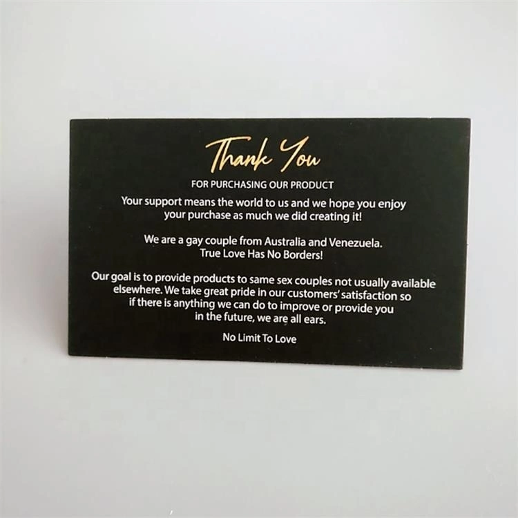 Recycled 400GSM Paper Business Custom Thank You Card with Your Own Design Printing