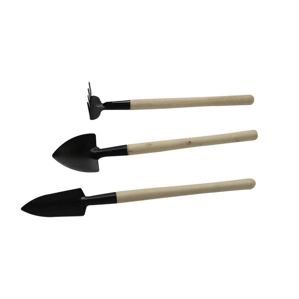 Garden Mini Shovel Rake Spade Planting Tool Set Home Wooden Handle Gardening Tools Accessories