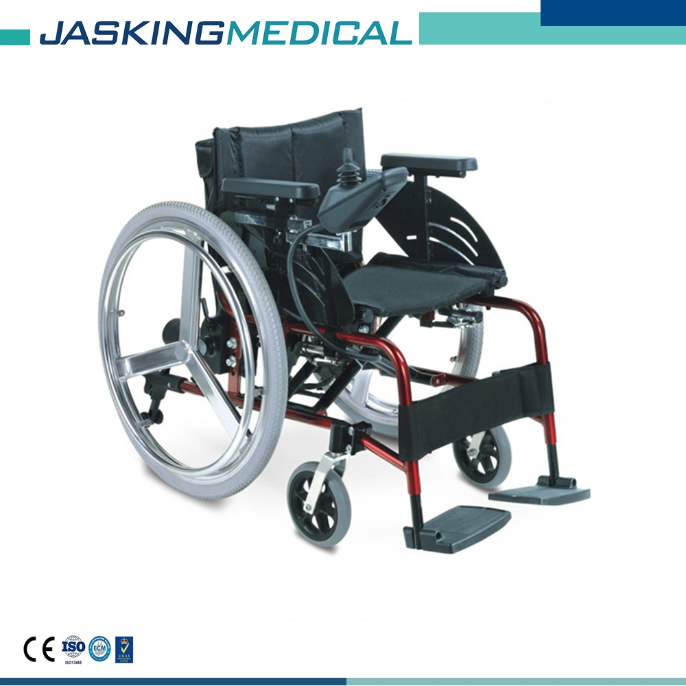 Luxury Folding Electric Aluminum Wheelchair with Lithium Battery (JX-016LAE)