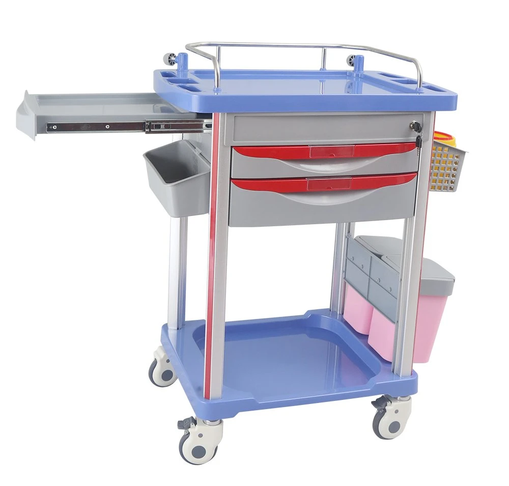 [CT850] ABS Linen Trolley and Cart with Drawers for Medical, Emergency, Logistic, Laundry, Treatment, Medicine Distribution, Anesthesia as Hospital Equipment