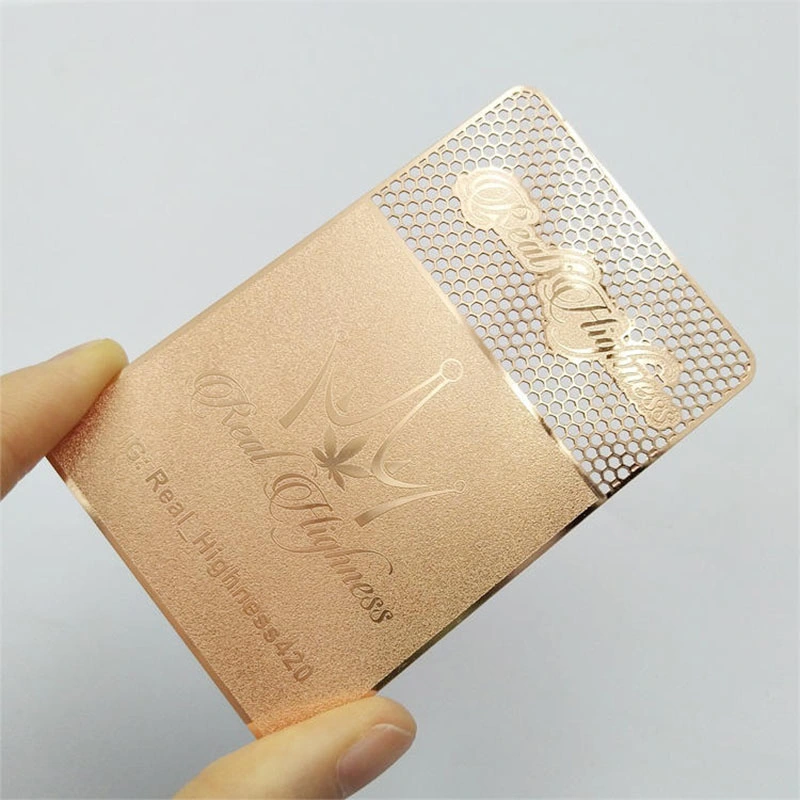 0.5mm Thickness Custom Design Die Cut Printing Cr80 Stainless Steel Metal Luxury Business Card