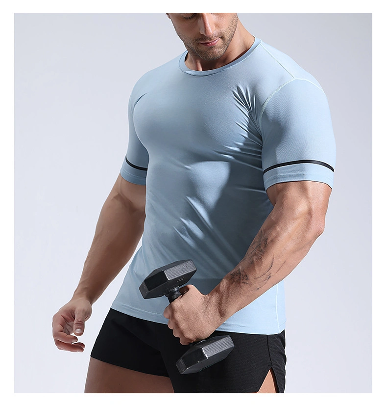 Camisetas de entrenamiento de ajuste seco que absorbe la humedad ropa de gimnasio para hombre