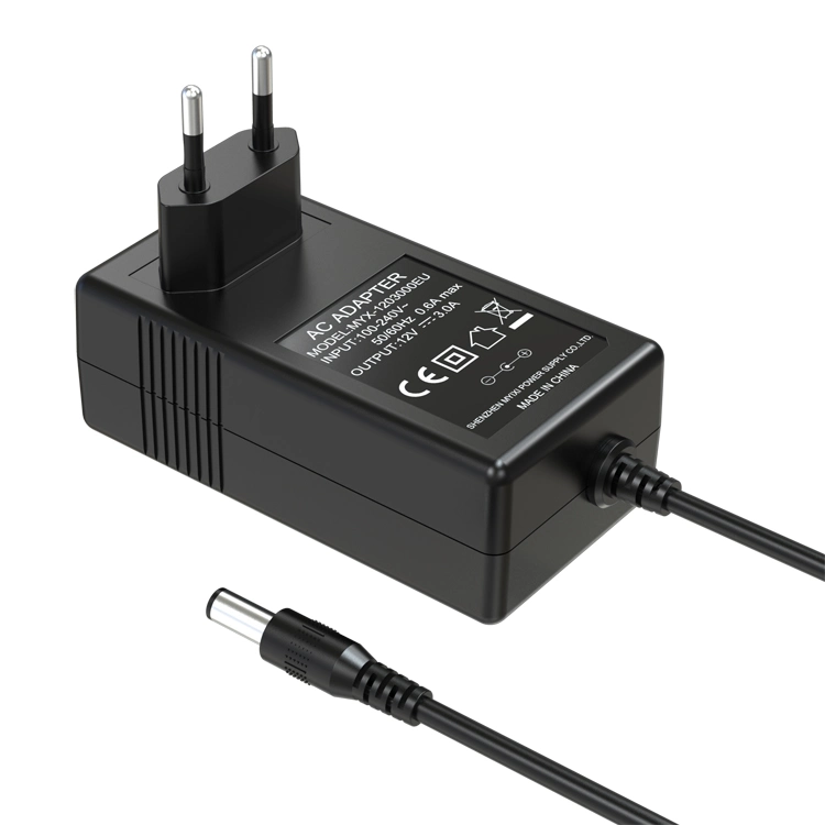 EU Wall Plug in AC DC Power Supply Adapter 9V 12V 15V 1A 1.5A 2A 3A CE 36W Power Adapter