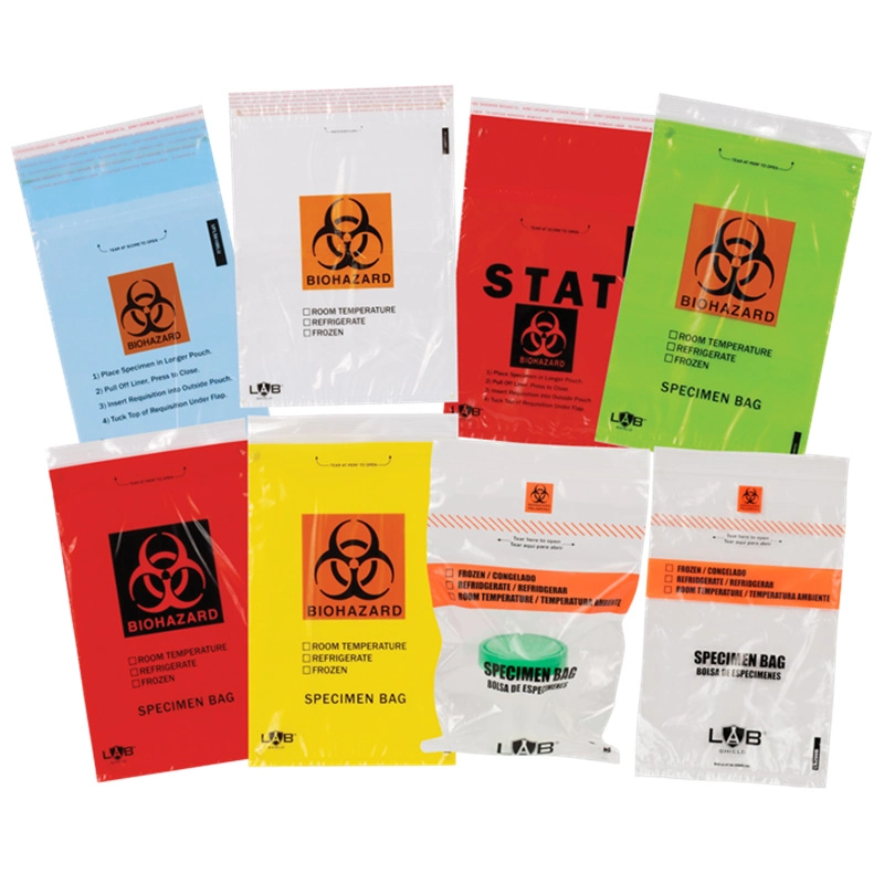 Sacs de transport médical spécimen Biohazard échantillon de sang de sacs de transport