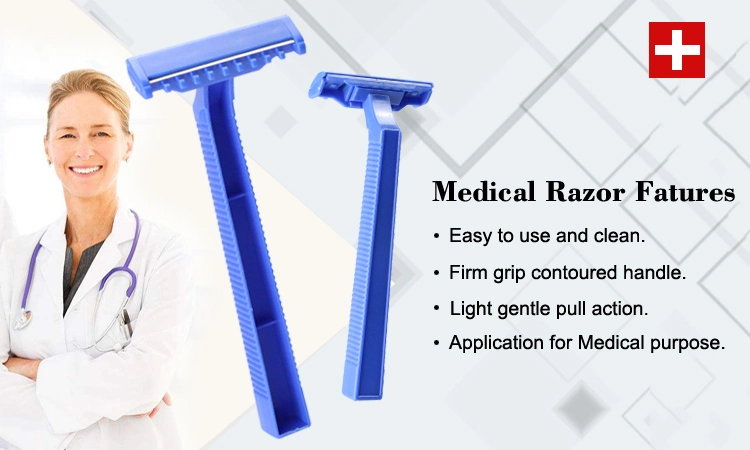 Box Packing Body Razor Single Blade Disposable Hygienic Medical Razor with Comb