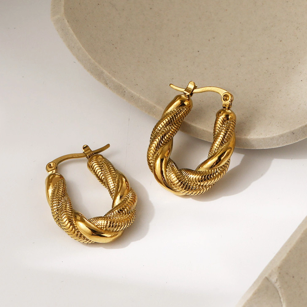 Cross-Border European and American Fashion Ear Female Simple Irregular Circle Shape Retro Exaggerated Trendy Gold Jewelry Earrings Wholesale/Supplier