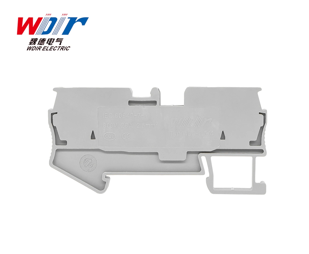 Bloque de terminales de montaje en carril DIN de la primavera de 2,5 mm de bloque de terminales 4WAY