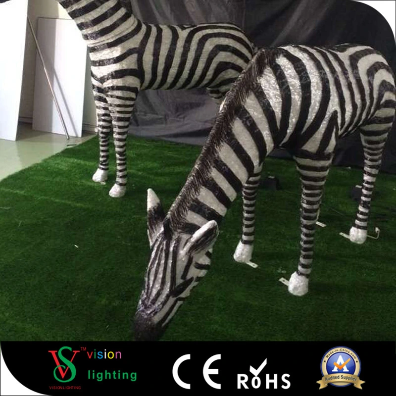 Décoration lumière animale 3D en fibre de verre d'éclairage jardin de stationnement Zebra