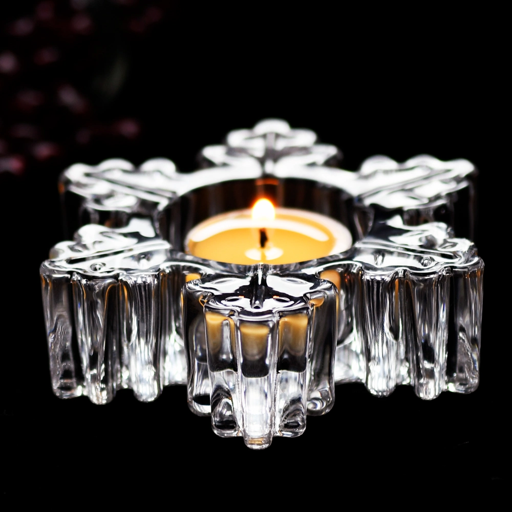 Personalised Unique Snowflake Glass Transparent Decorative Candle Holder