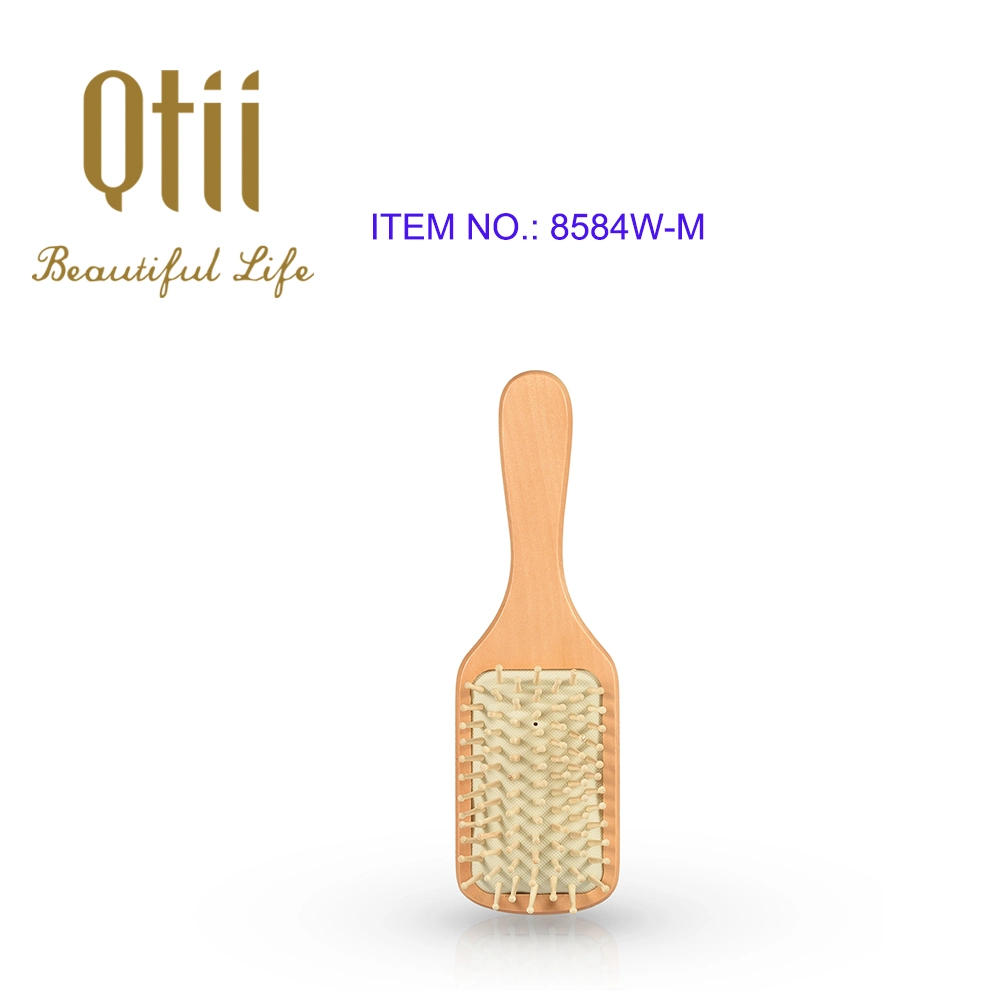 Natural Paddle Massage Wooden Brush with Air Cushion and Wooden Bristle