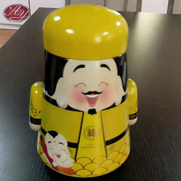 Irregular Cartoon Tumbler Money Coin Box Metal Tin Can