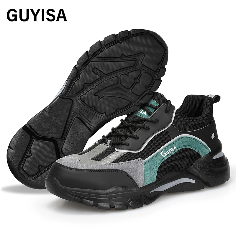 Guyisa Fashion Sports Comfortable Wear Resistant Safety Shoes Light Elastic Industrial Protective Shoes