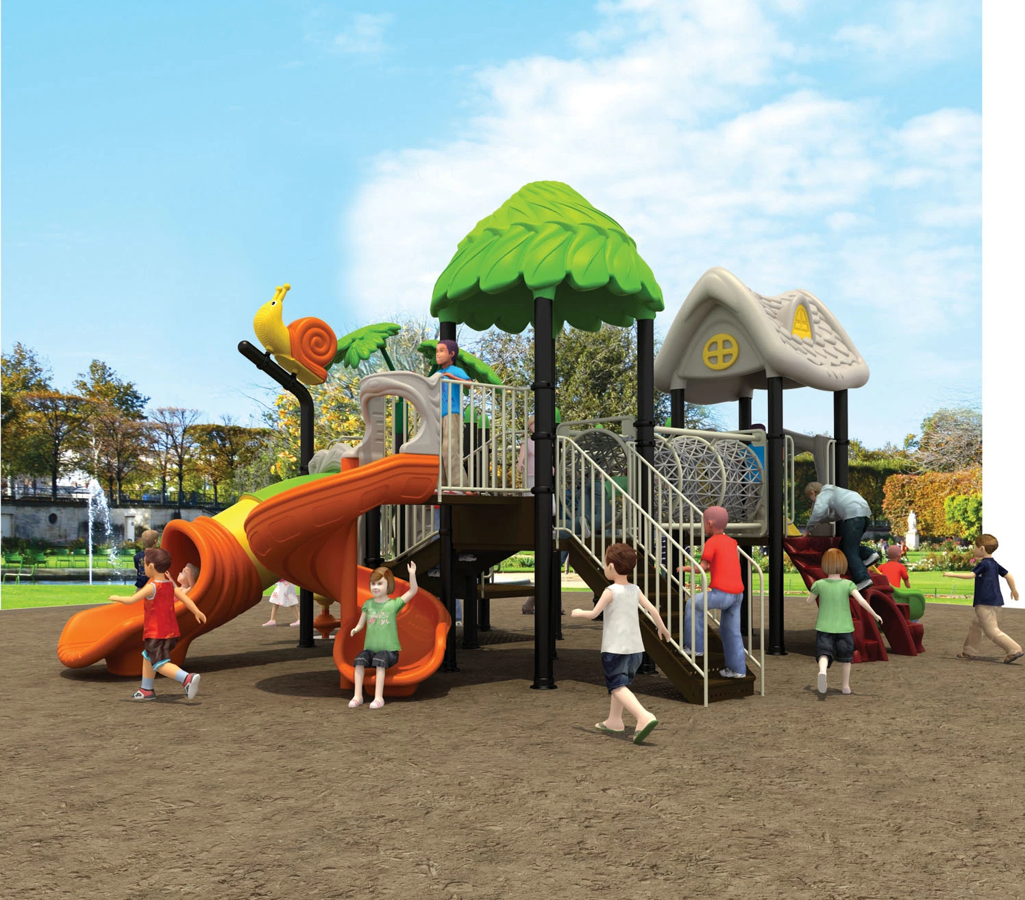 Backyard Slide Outdoor Playground Amusement Park Equipment