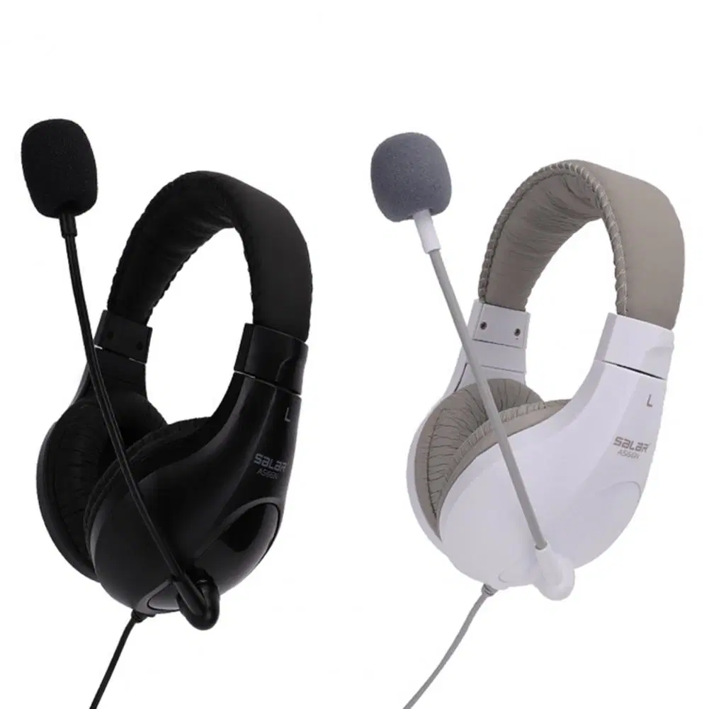 A566n Portable Wired Headphones with Microphone for Office Meeting Gaming