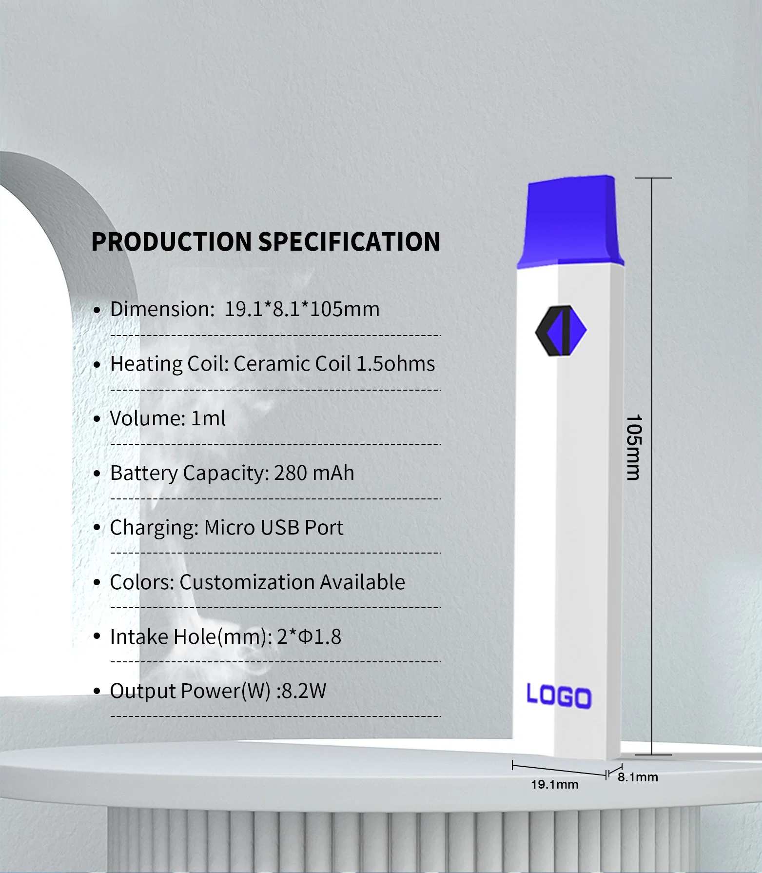 Wholesale/Supplier 1g Pod System Disposable/Chargeable Vape Pen with USB Charger for Thick Oil Electronic Cigarette