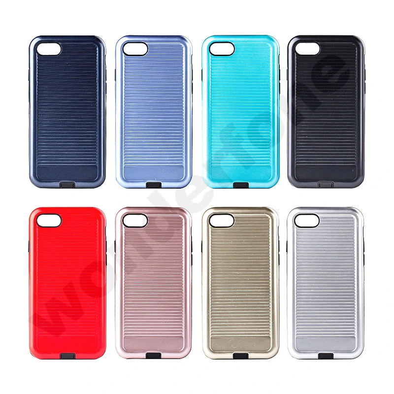 Plastic+TPU 2 in 1 Case with Dust-Proof Plug -Red