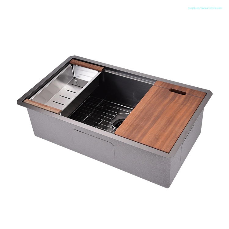 Multifunctional Kitchen Stainless Steel Handmade Sink, Black Nano Sink