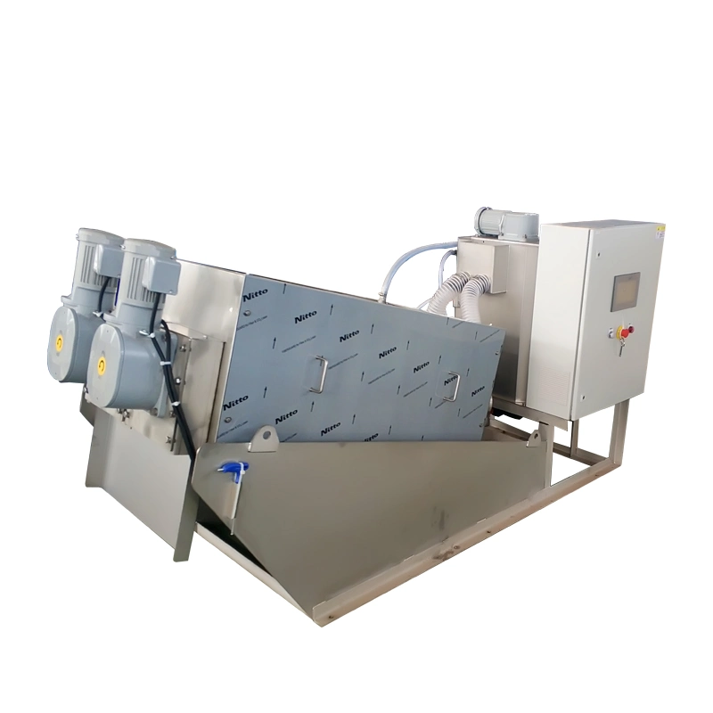 Portable Waste Water Treatment Wave Separator Screw Press Machine Sludge Dewatering System