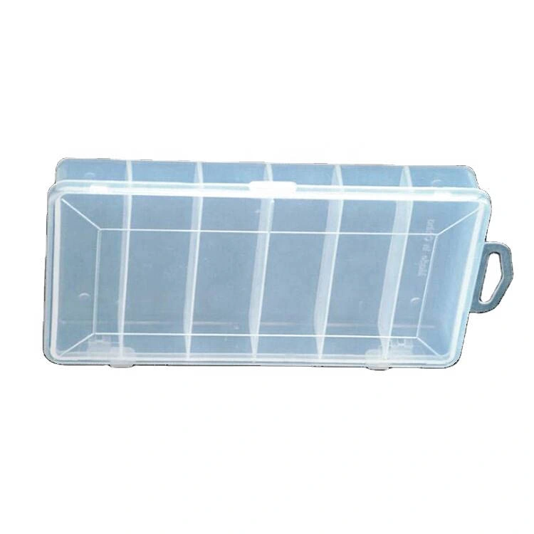 030# 6 Compartments See-Through Box Plastic Clear Container for Screws and Jewelry Fishing Tackle Box