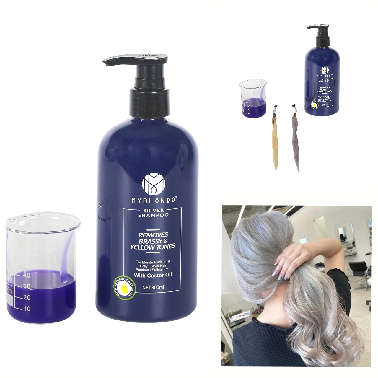 Sem Shampoo Amarelo Shampoo Purple Shampoo para cabelo loiro Colorprotect