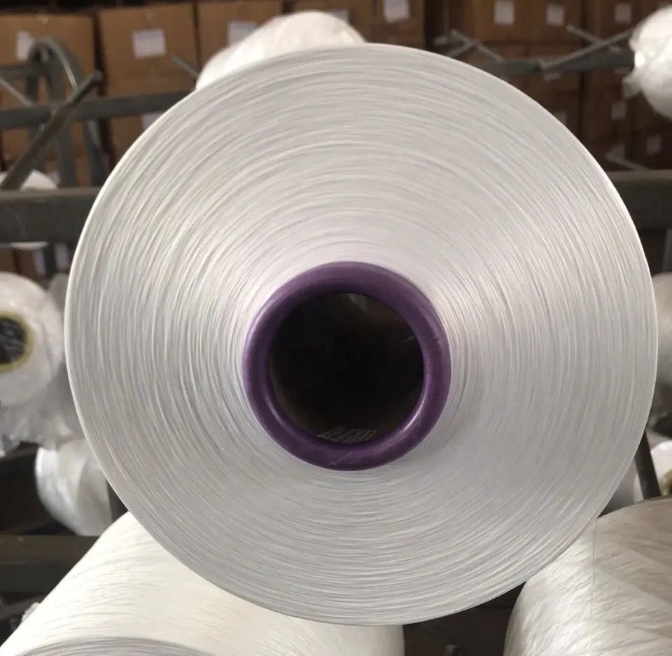 Grs AA Grade 150/48 POY Nim White/Black Ring Spun 300d Polyester Flame Retardant Recycled Yarn for Home Textile