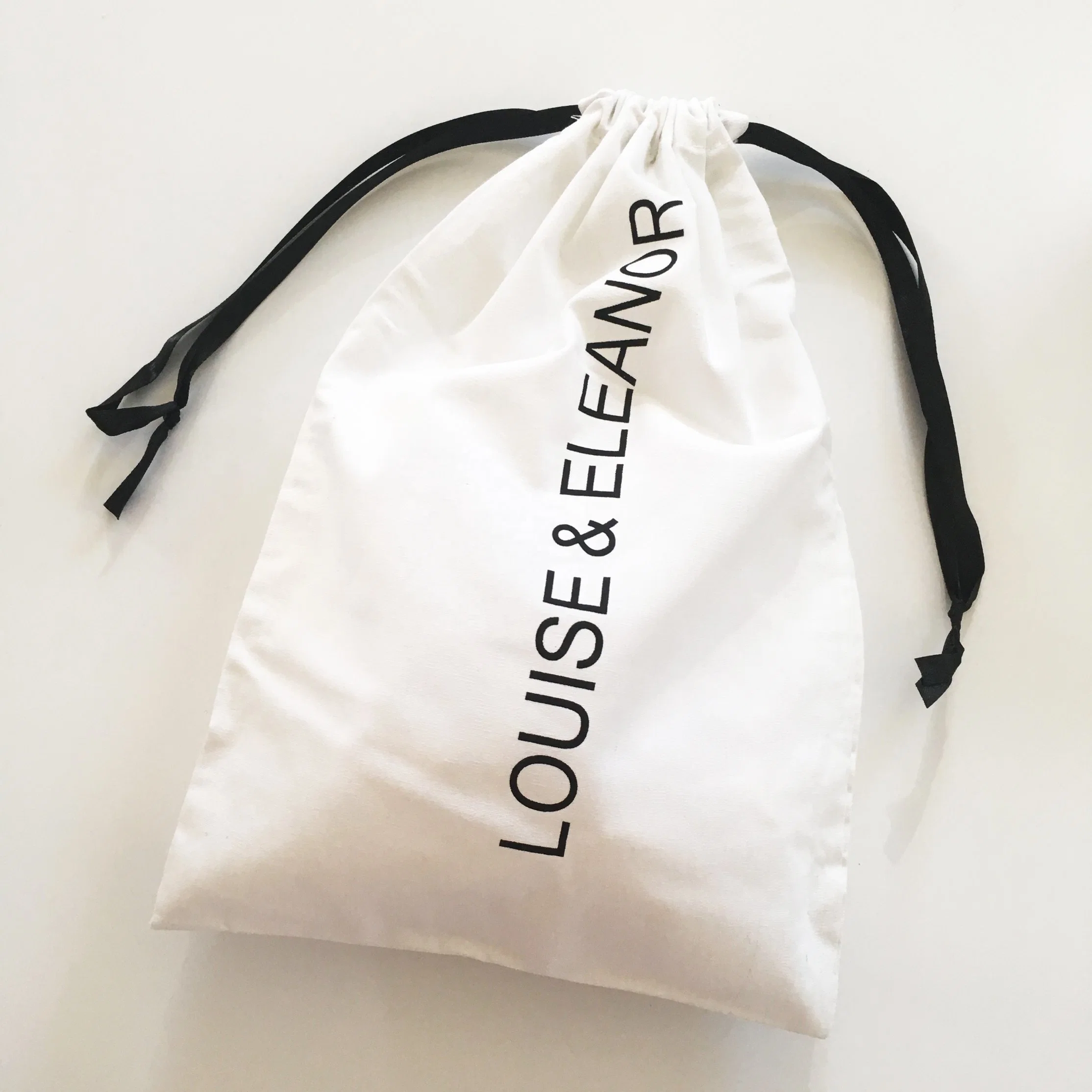 White Muslin Cotton Custom Drawstring Staubbeutel Abdeckungen für Handtasche