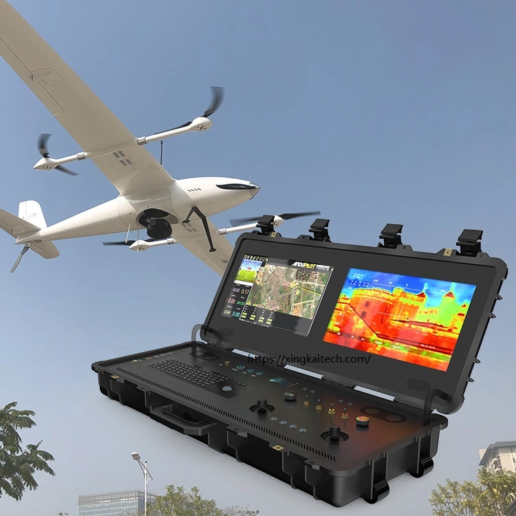 وحدة التحكم في محطة الفيديو الأرضية RC وحدة التحكم في الطيران من دون طيار الكبيرة في المصنع محطة التحكم الأرضية للقياس عن بُعد للطائرة من دون طيار للفيديو RC Video Drone