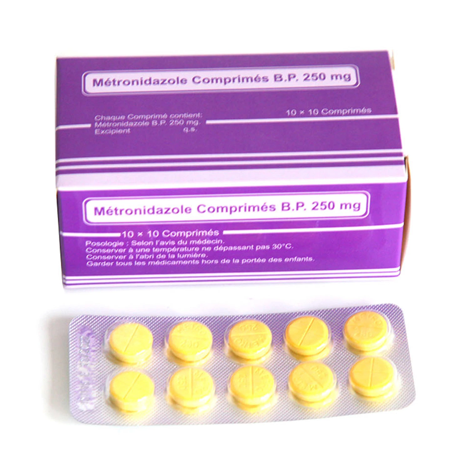 Terminado de medicina de alta Quanlity Metronidazol Tablets 250mg&amp;500mg 10X10/Box