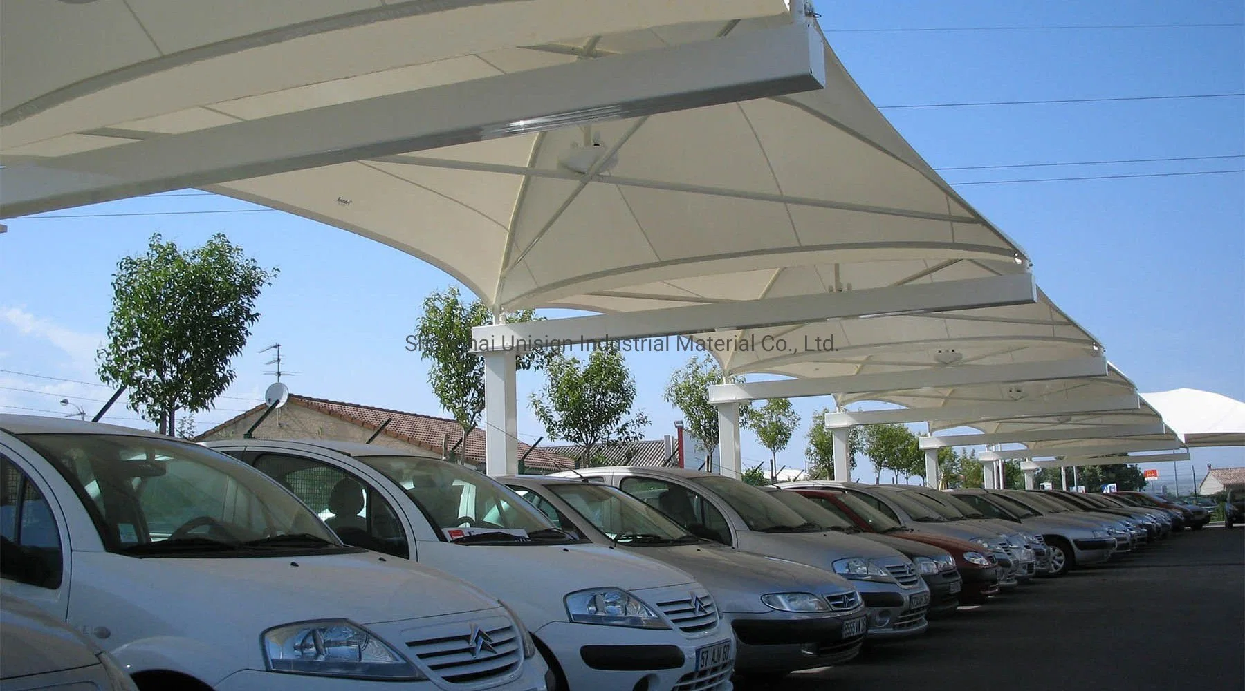 Anti-UV Waterproof Tensile Membrane Structure for Roofing Parking Lot Architecture