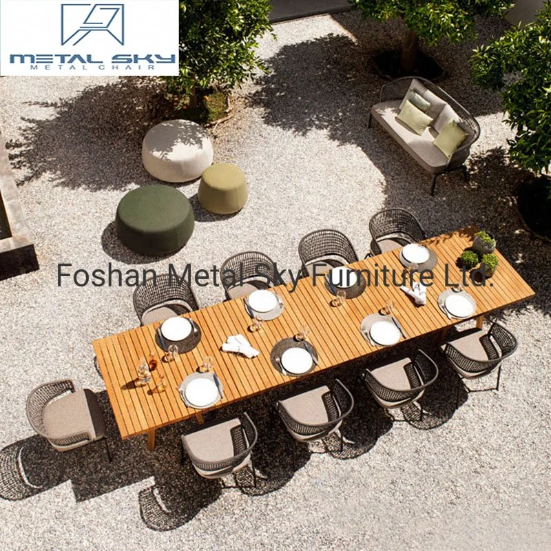 Outdoor Corda de vime Metal Garden Hotel Restaurant As medulas Cadeira de jantar