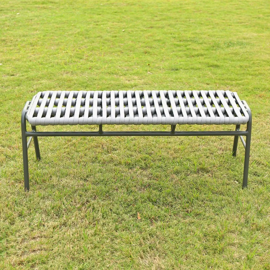 Custom Made Outdoor Modern Rattan Park Seating Bench