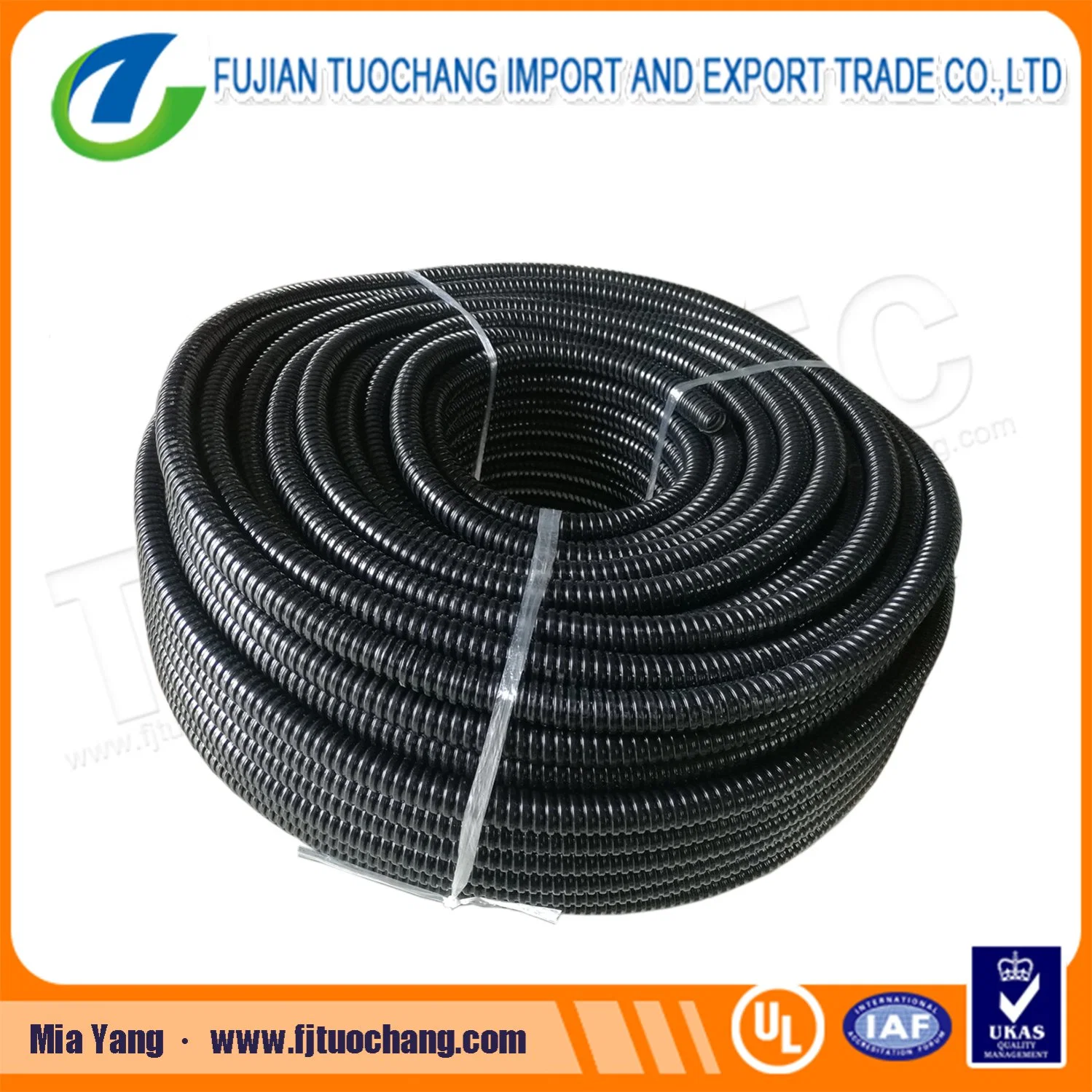 Black Color PVC Coated Flexible Cable Conduit