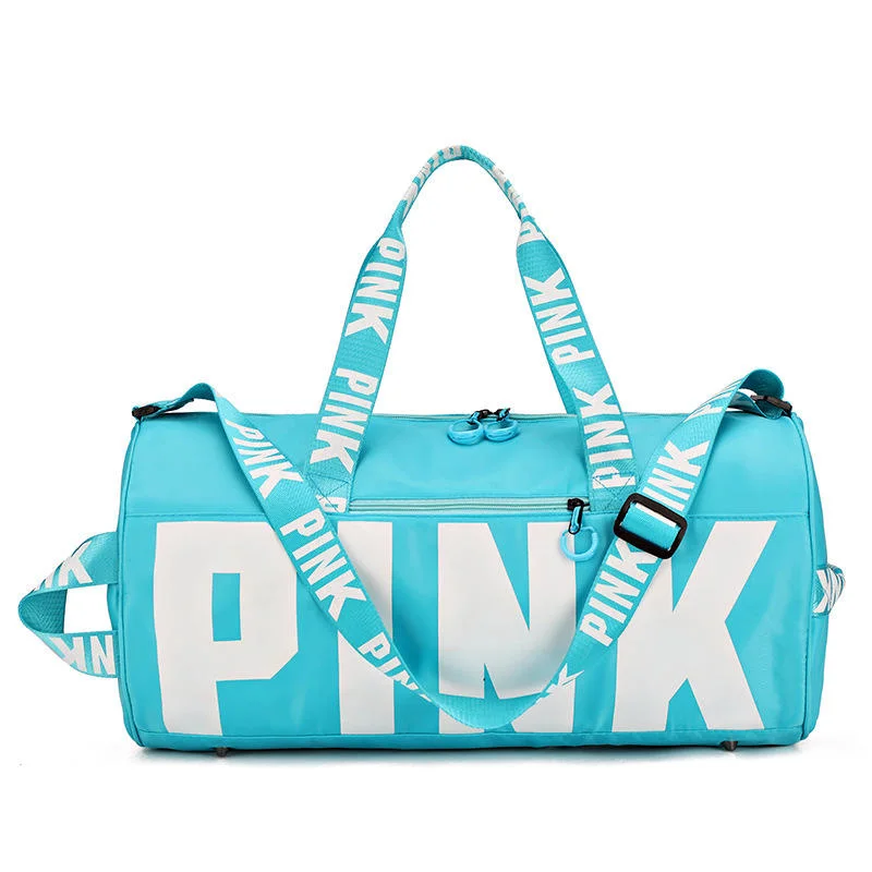 Customized Logo Travel Bag Sport Pink Fashionable Hot Selling Factory Price Overnight Shoulder Tote Gym Duffle Bags