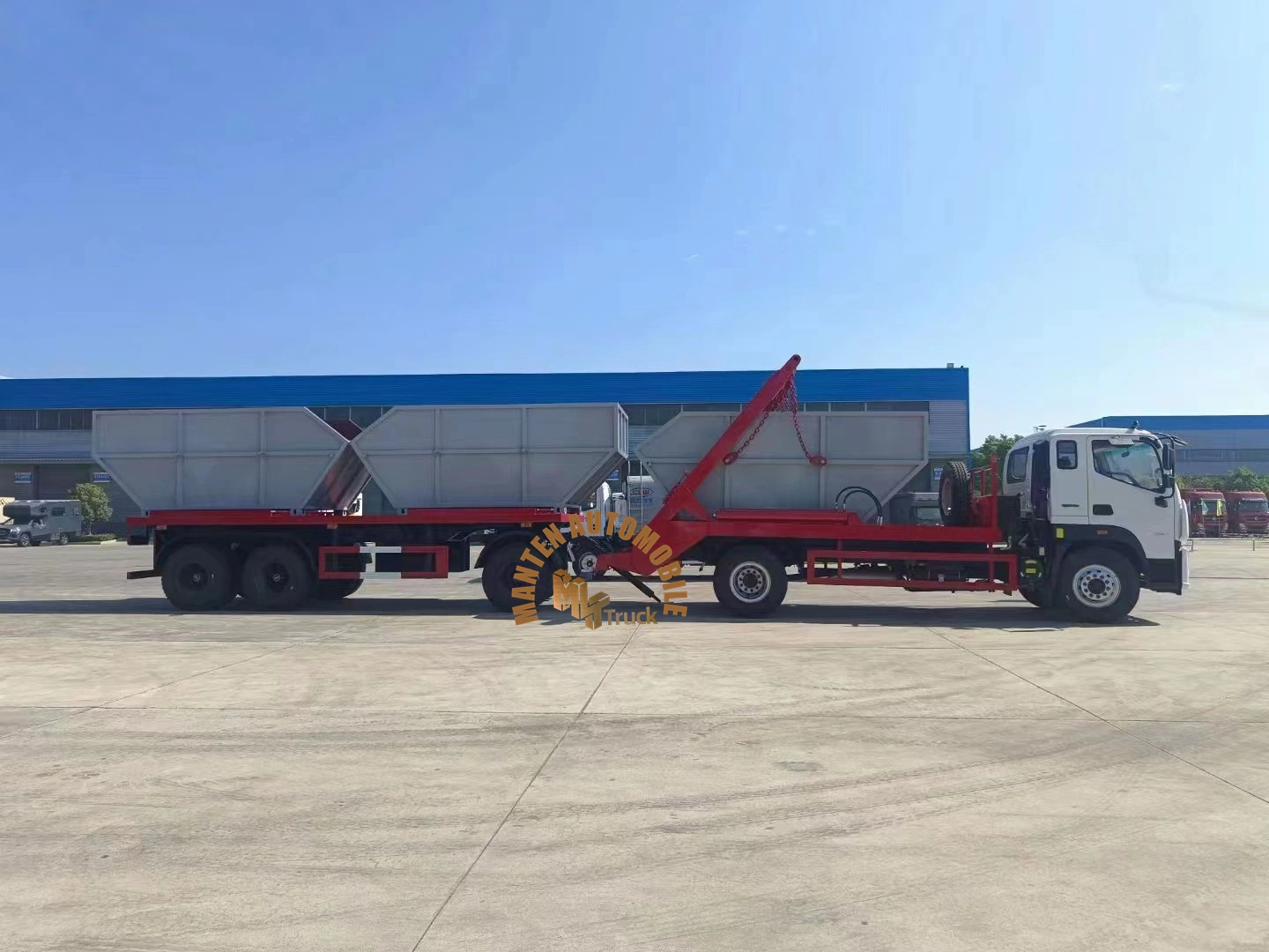 Foton 10cu. M Bucket Swing Arm with Trailer Skip Loader Garbage Truck