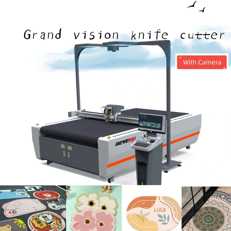 Automatic CNC Knife Cutting Machine for Fur Curtain Cloth Printed Carpet Leather Fiberglass Carbon Fabric Fiber Door Floor Rubber Mat Blanket Cushion