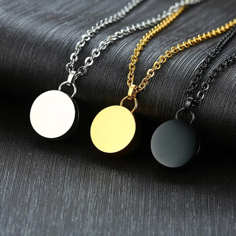 Fashion Jewelry Round Brand Stainless Steel Light Body Can Open Round Pendant Pet Urn Pendant