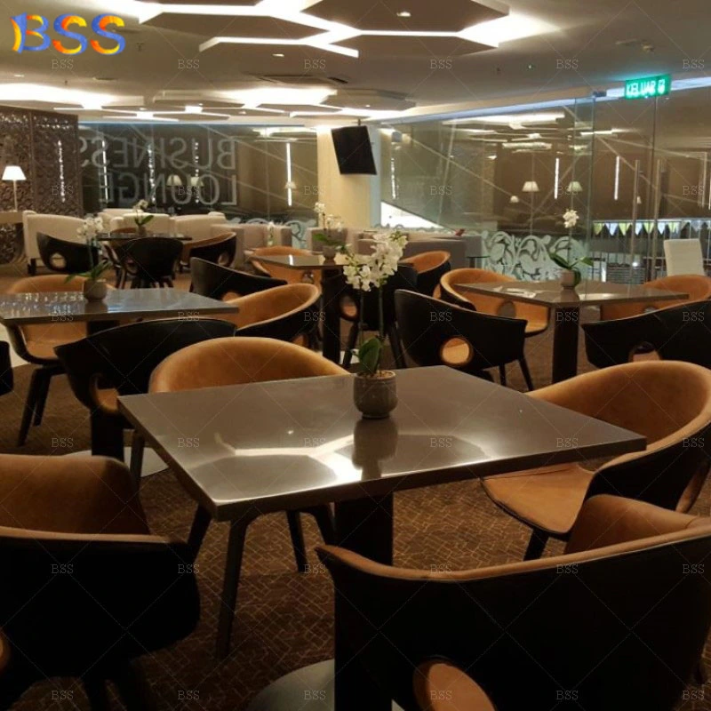 Commercial Corian Airport Restaurant Cafe Square Table and Chairs