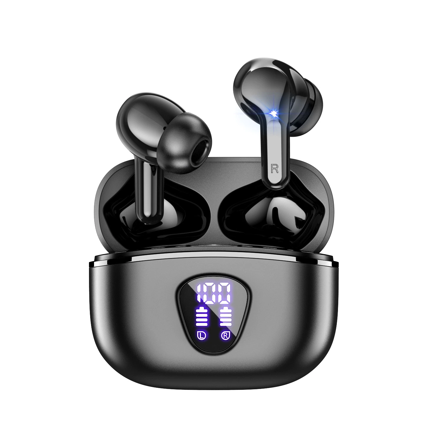 New Earbuds Bluetooth Headset Digital Display Waterproof Stereo Noise Reduction Earphone