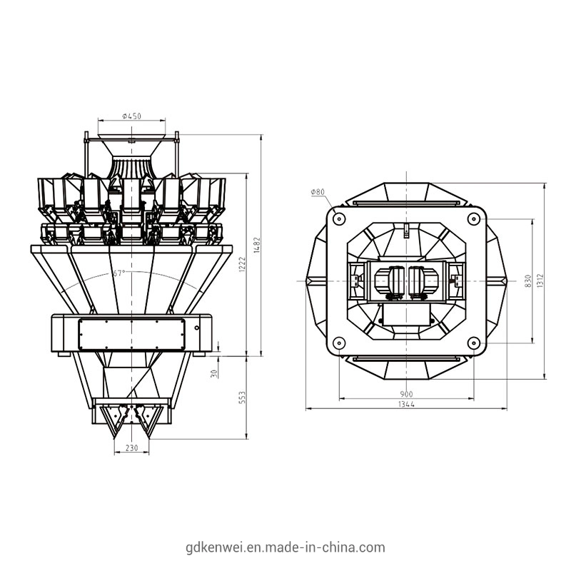 Three Layers Weighing Equipment 16 Head Multihead Scale for Dumplings